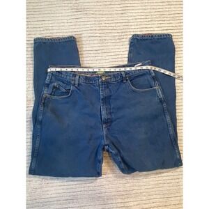 Vintage Cabelas Flannel Lined Jeans Mens 40x36 Blue‎ Denim Plaid Made in Mexico